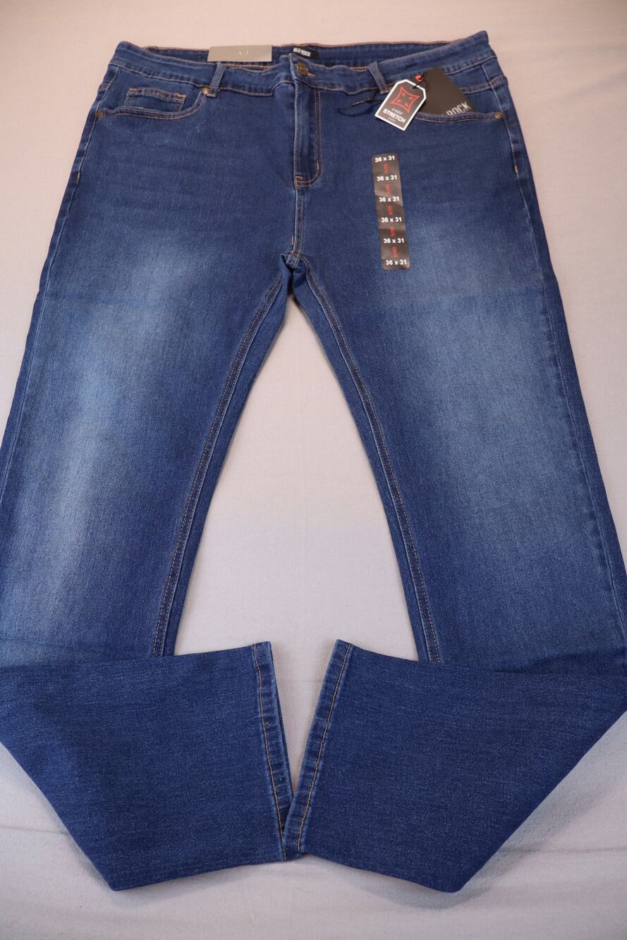 NEW Blu Rock Slim Straight Leg Jeans Men's Blue Dark Wash Mid Rise Size 36x31